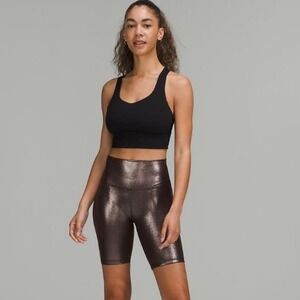 NEW Lululemon Align HR Shine Short 8" High Rise Biker Brown‎ Metallic sz 4